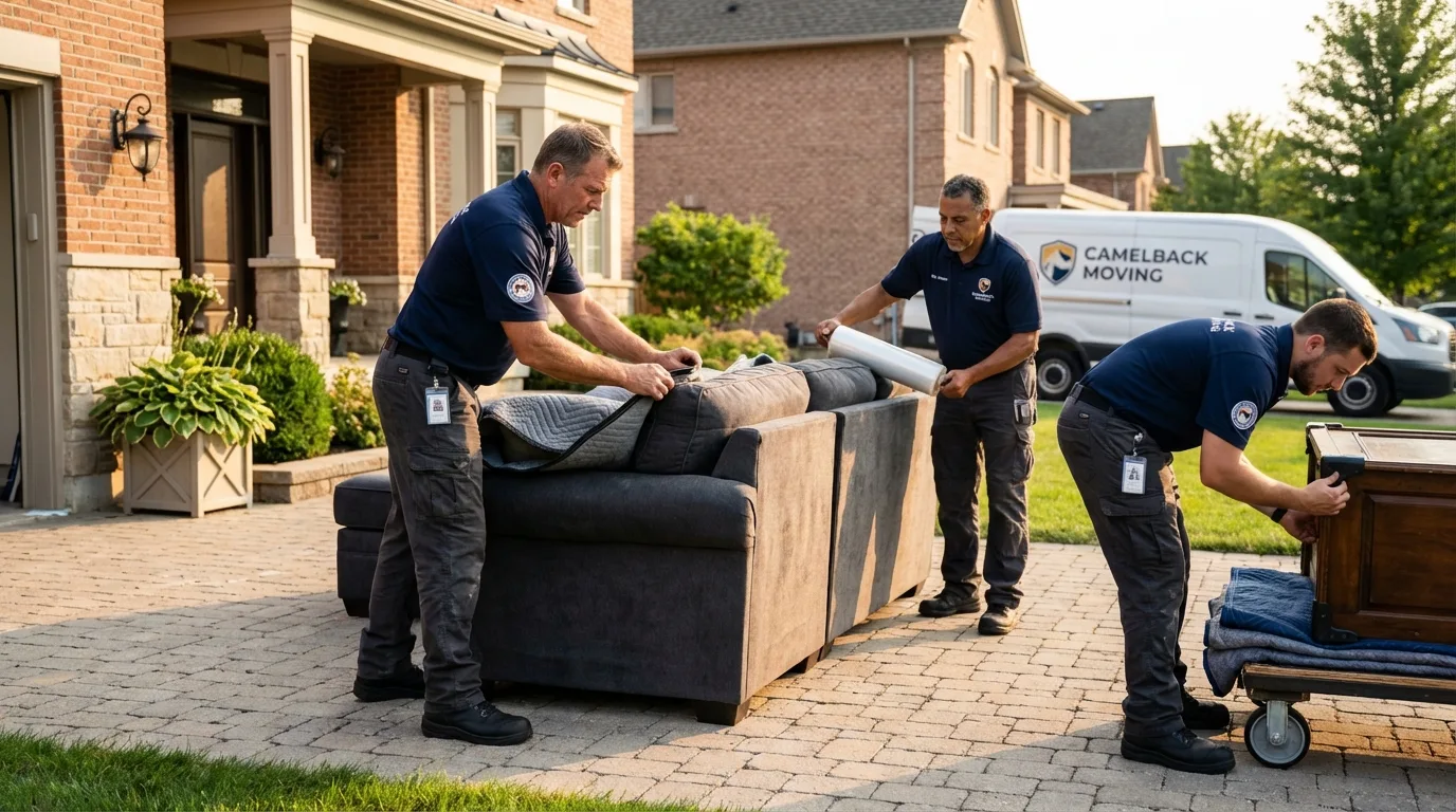 Large estate moving crew wrapping furniture in Gainesville, VA